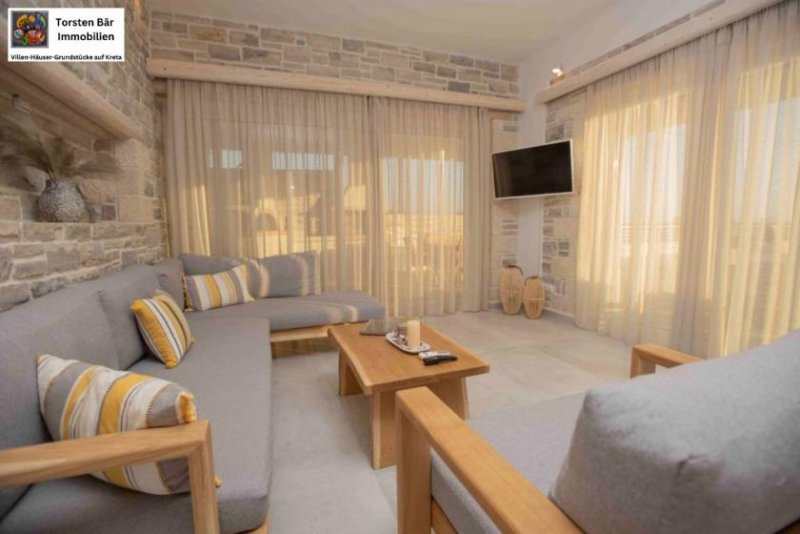 Kalamaki Kreta, Afrathia Kalamaki, Luxusvilla m.priv. Pool direkt am Lybischen Meer Haus kaufen